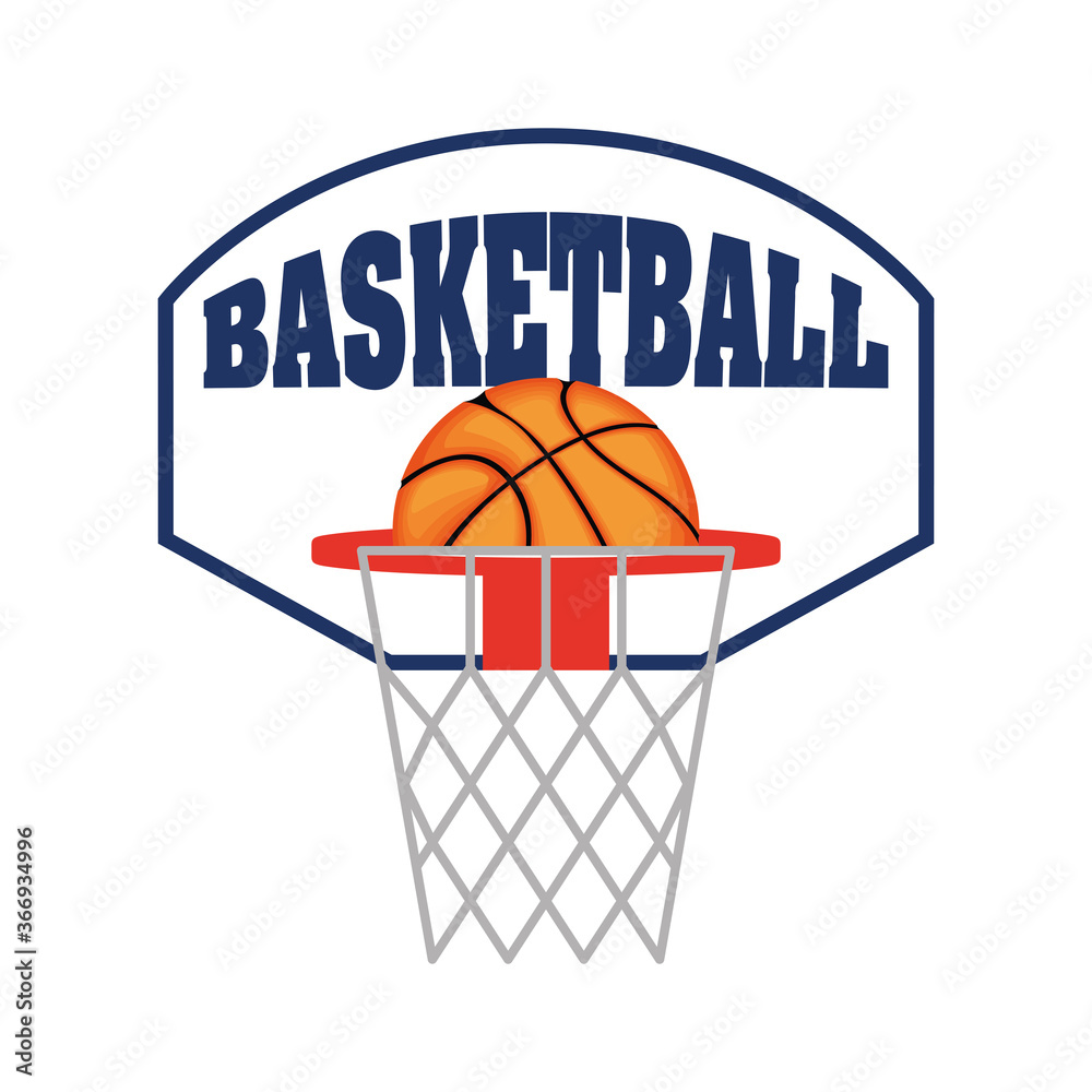 basketball balloon sport with basket