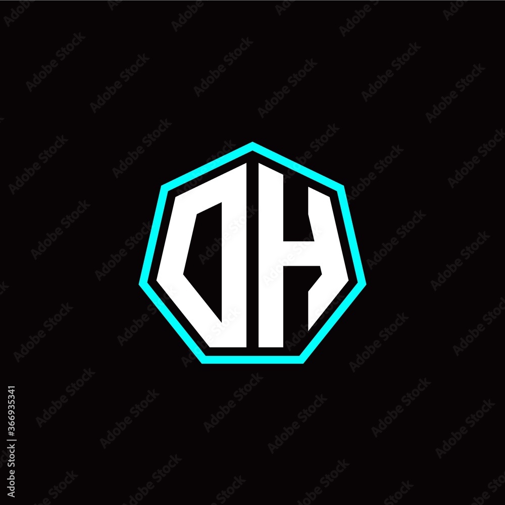 O H initials modern polygon logo template O H initials modern polygon logo template