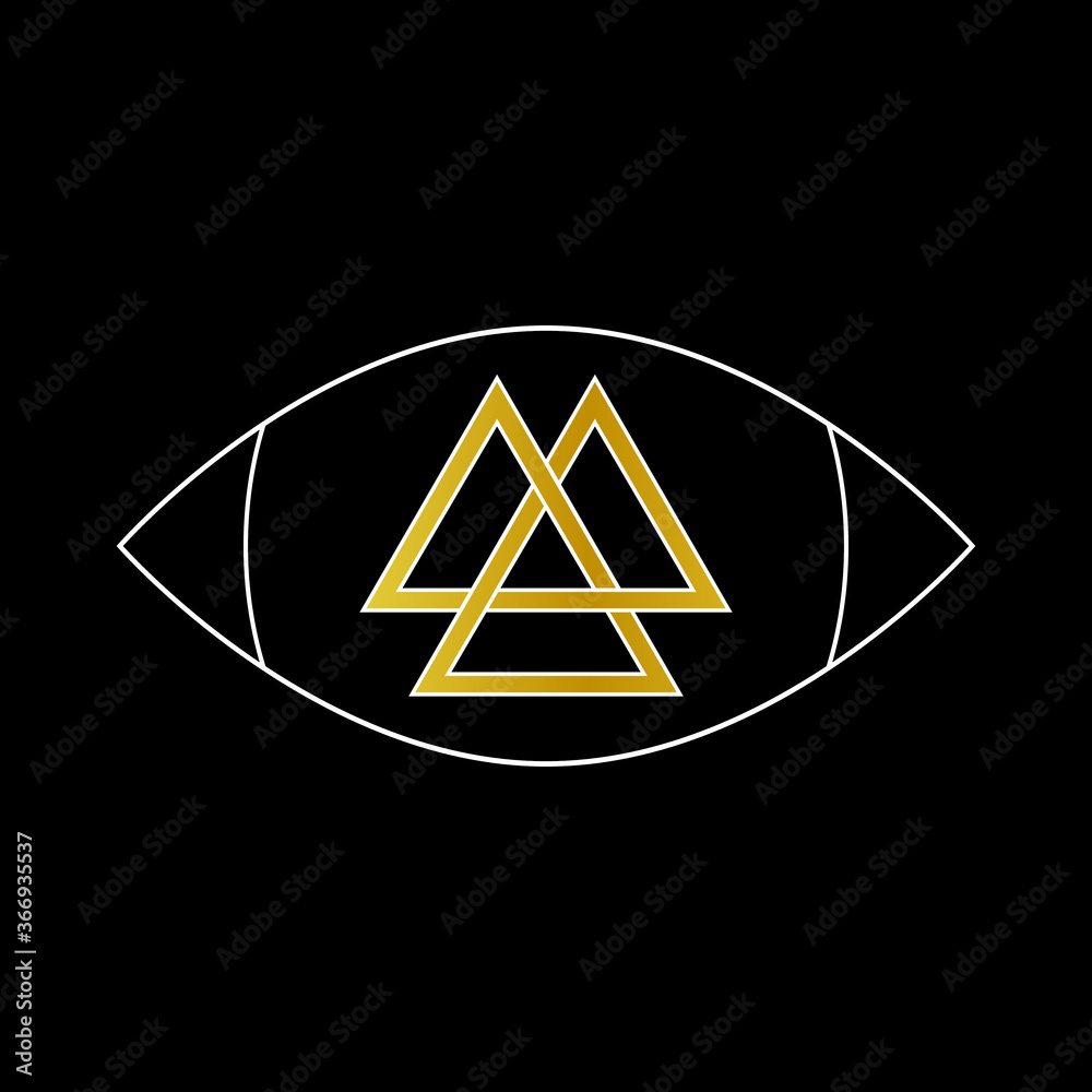 Valknut interlocking triangle magic sacred symbol from norse heathen