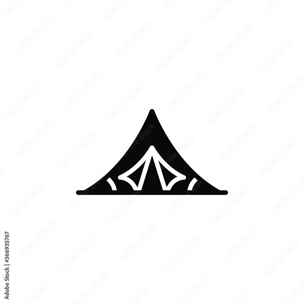 Camping Tourist Tent icon. Simple sign, logo.