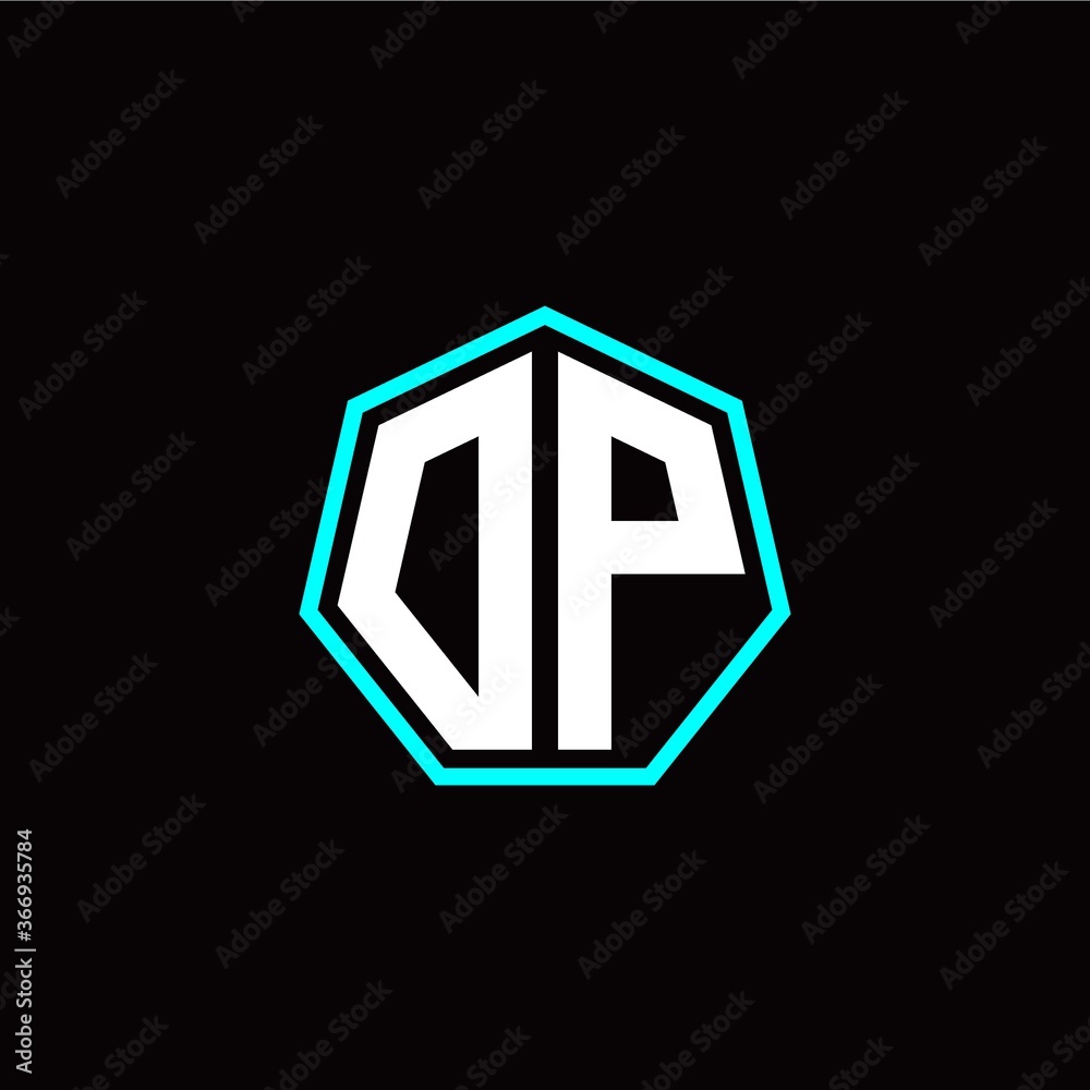 O P initials modern polygon logo template O P initials modern polygon logo template