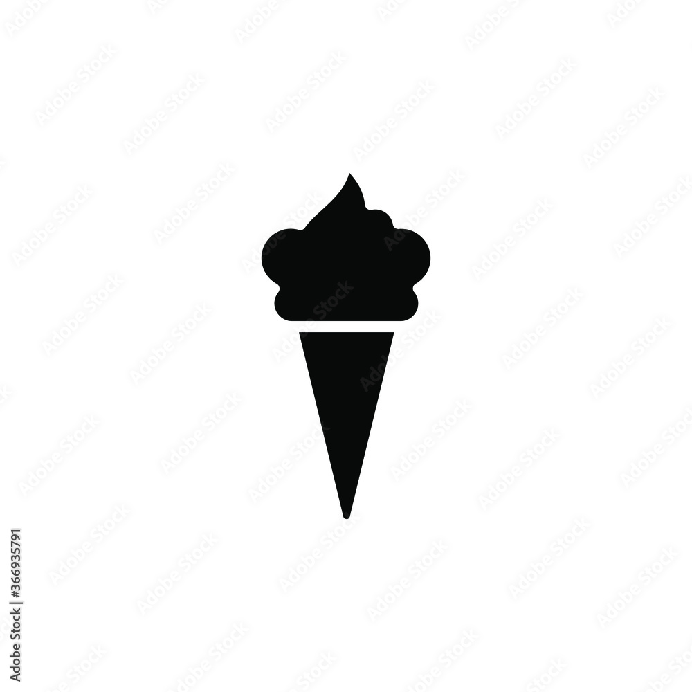 Ice cream in waffle cone icon. Simple sign, logo Ice cream in waffle cone icon. Simple sign, logo
