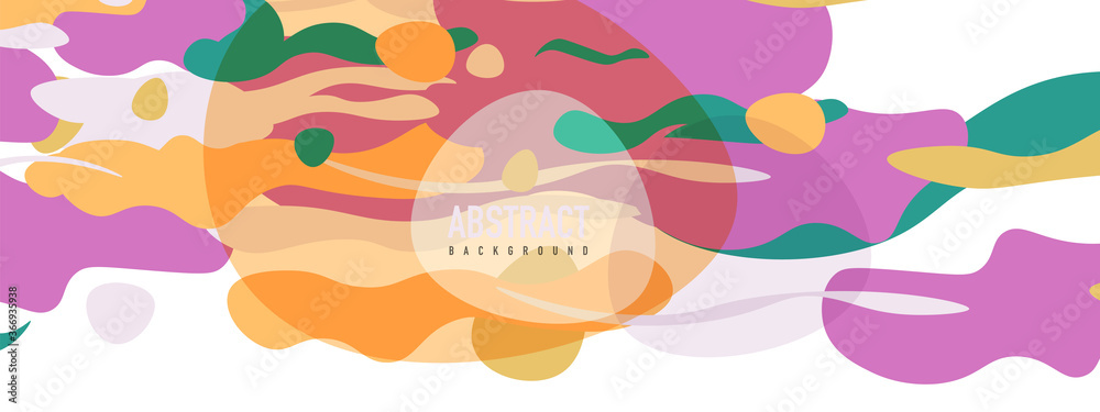 Trendy liquid style shapes abstract design, dynamic vector background for placards, brochures, posters, web landing pages, covers or banners