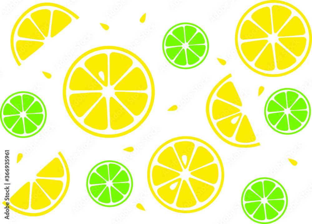 Summer citrus vector flat modern pattern with lemons, limes, grapefruit Summer citrus vector flat modern pattern with lemons, limes, grapefruit