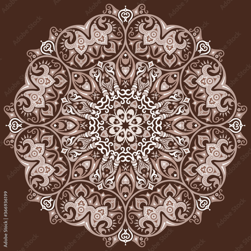 Vector ethnic abstract flower illustration