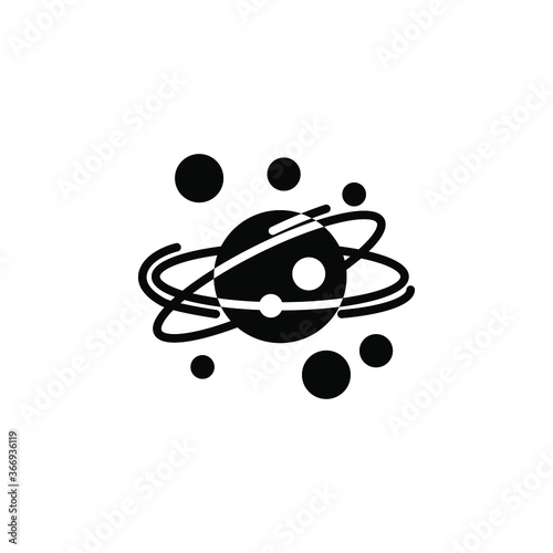 solar system icon vector. solar system simple sign, logo. planets revolve around the star