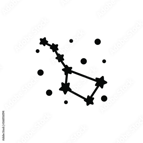 Constellation Ursa Major (Big Dipper, Great Bear) icon vector. Constellation Ursa Major (Big Dipper, Great Bear) simple sign, logo. 