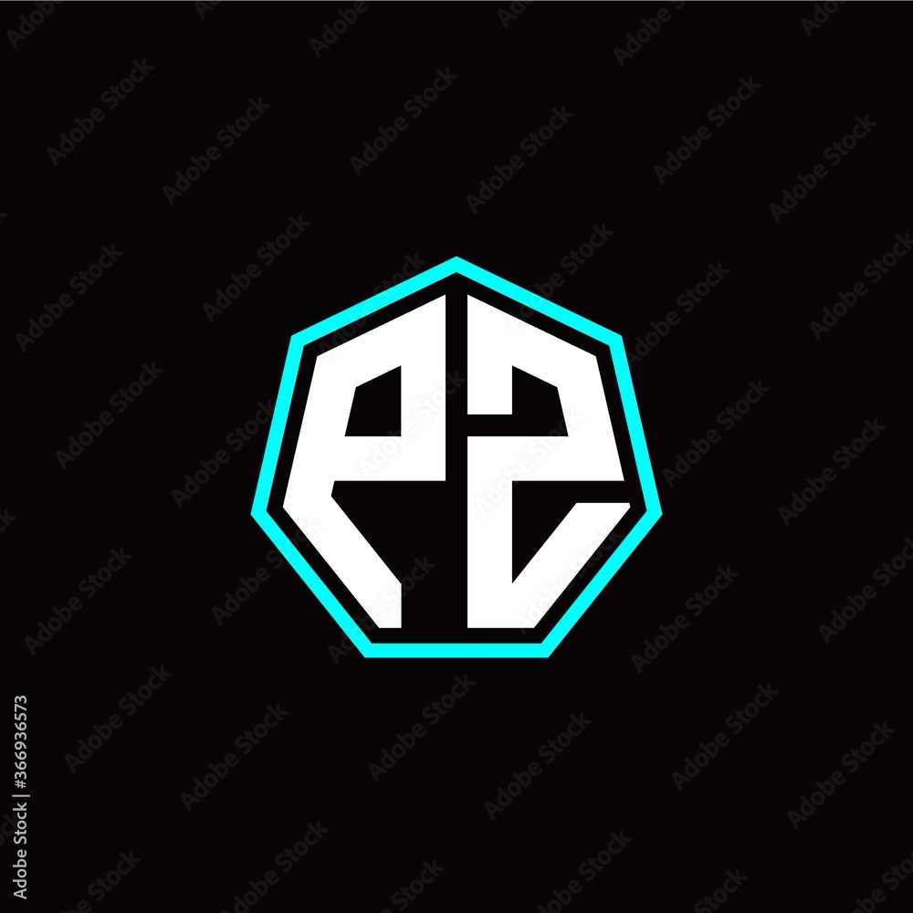 P Z initials modern polygon logo template P Z initials modern polygon logo template