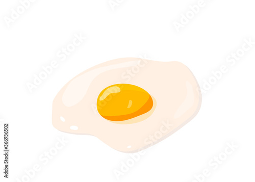 Delicious fried egg, chicken omelette isolated on white background. I choose sweet positive life, design concept