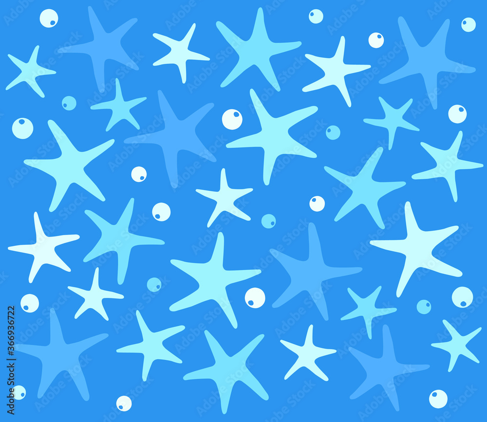 Summer background pattern. Sea, ocean, marine theme. Cute pattern with sea stars and bubbles. Summer background pattern. Sea, ocean, marine theme. Cute pattern with sea stars and bubbles.