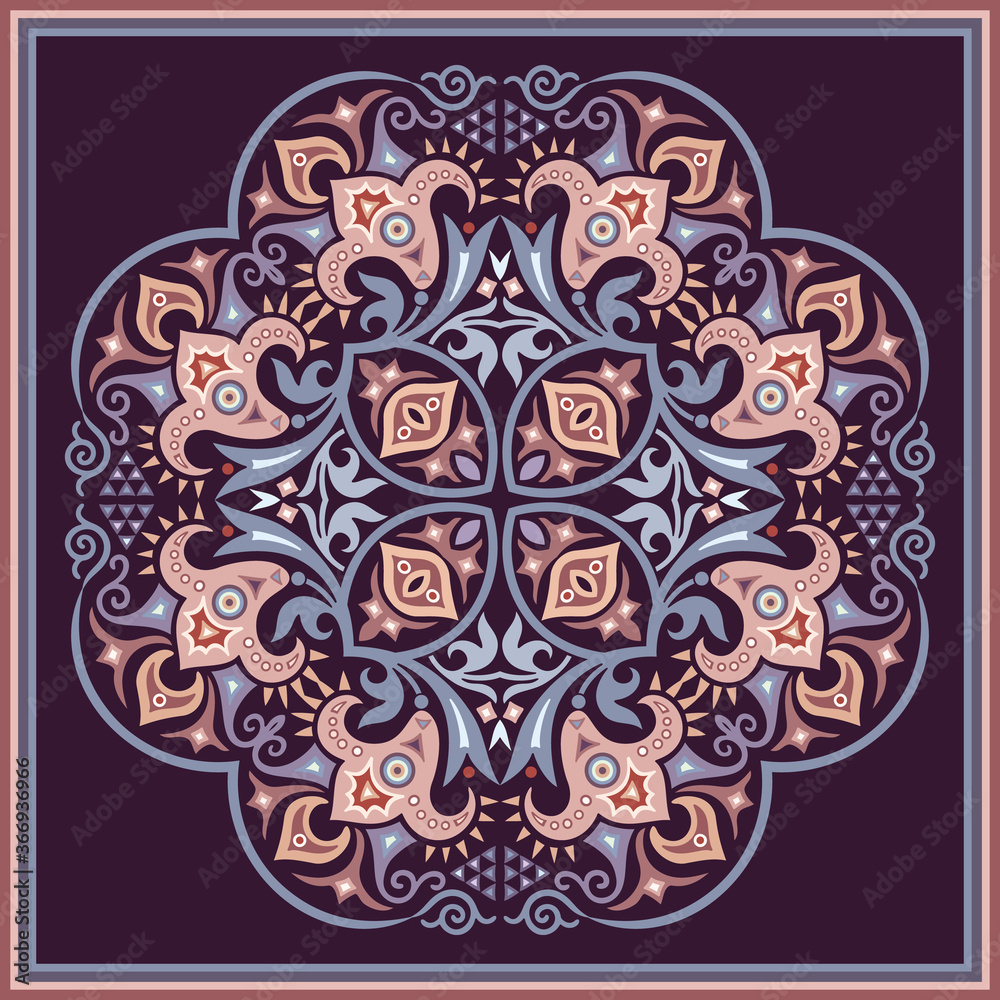 Vector ethnic abstract flower illustration Vector ethnic abstract flower illustration