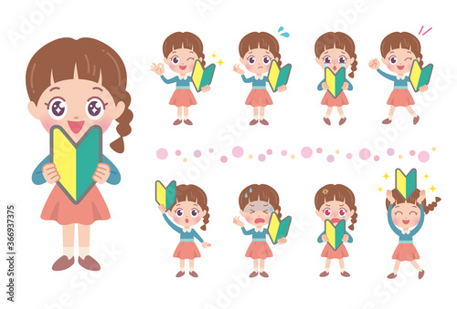 cute type girl_beginner sign