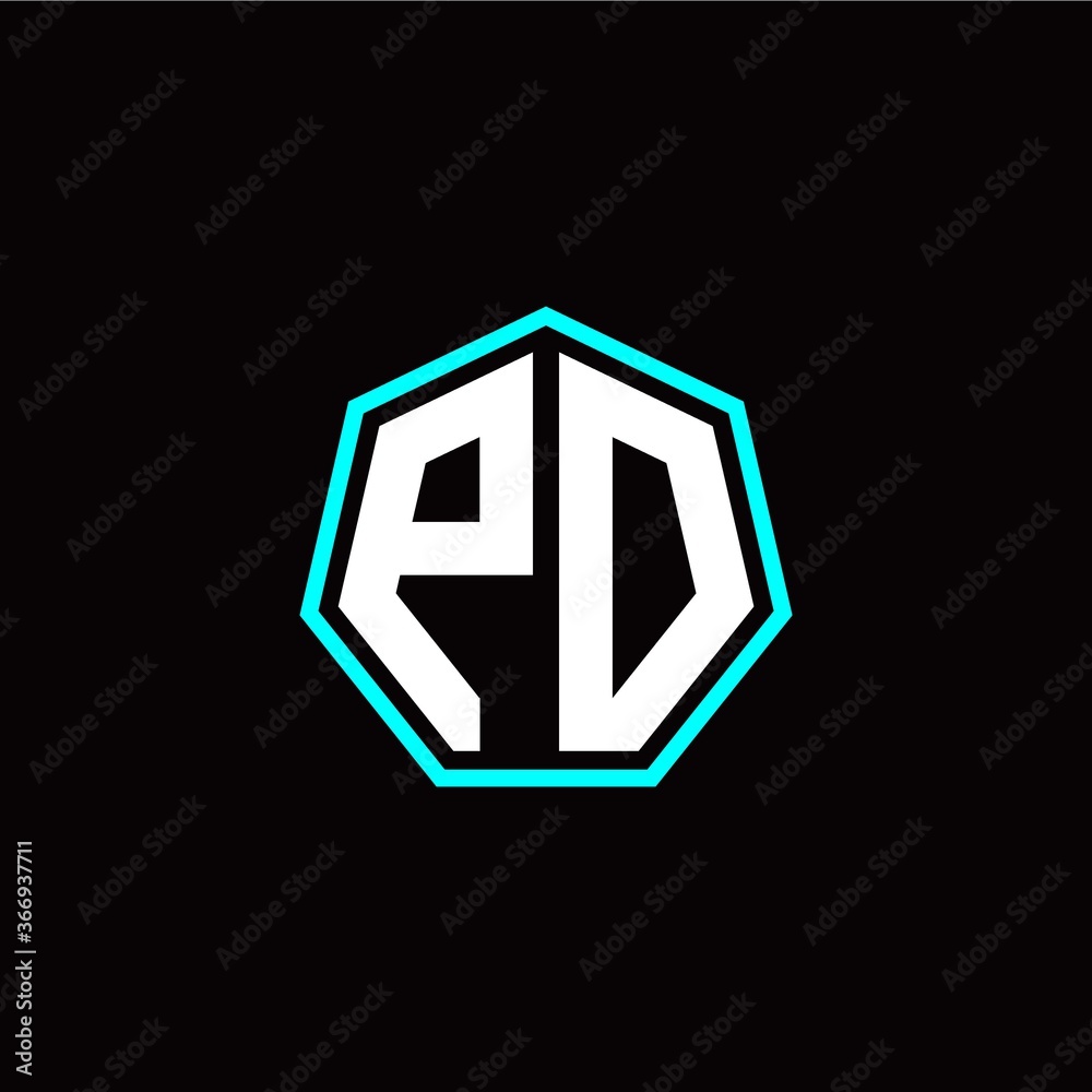 P O initials modern polygon logo template P O initials modern polygon logo template