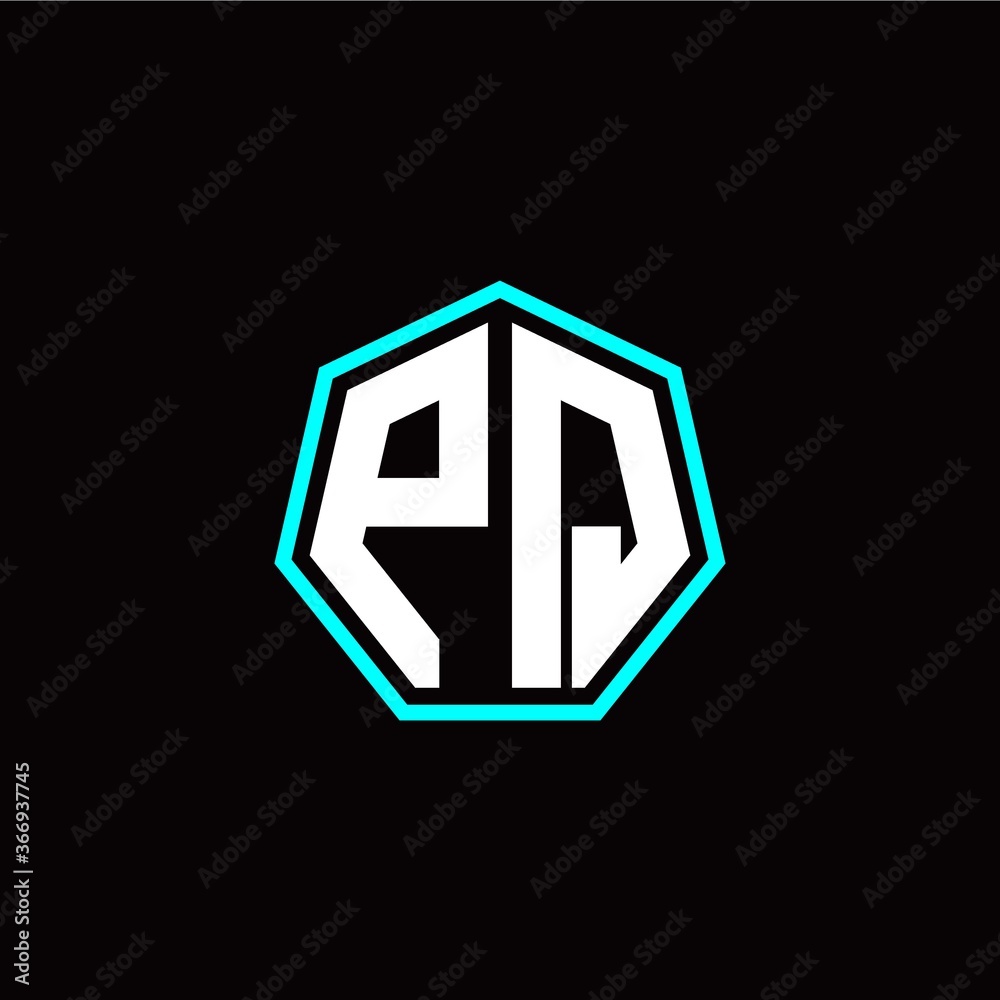 P Q initials modern polygon logo template P Q initials modern polygon logo template