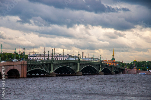 Bridge over the river, Neva, Saint Petersburg, Russia