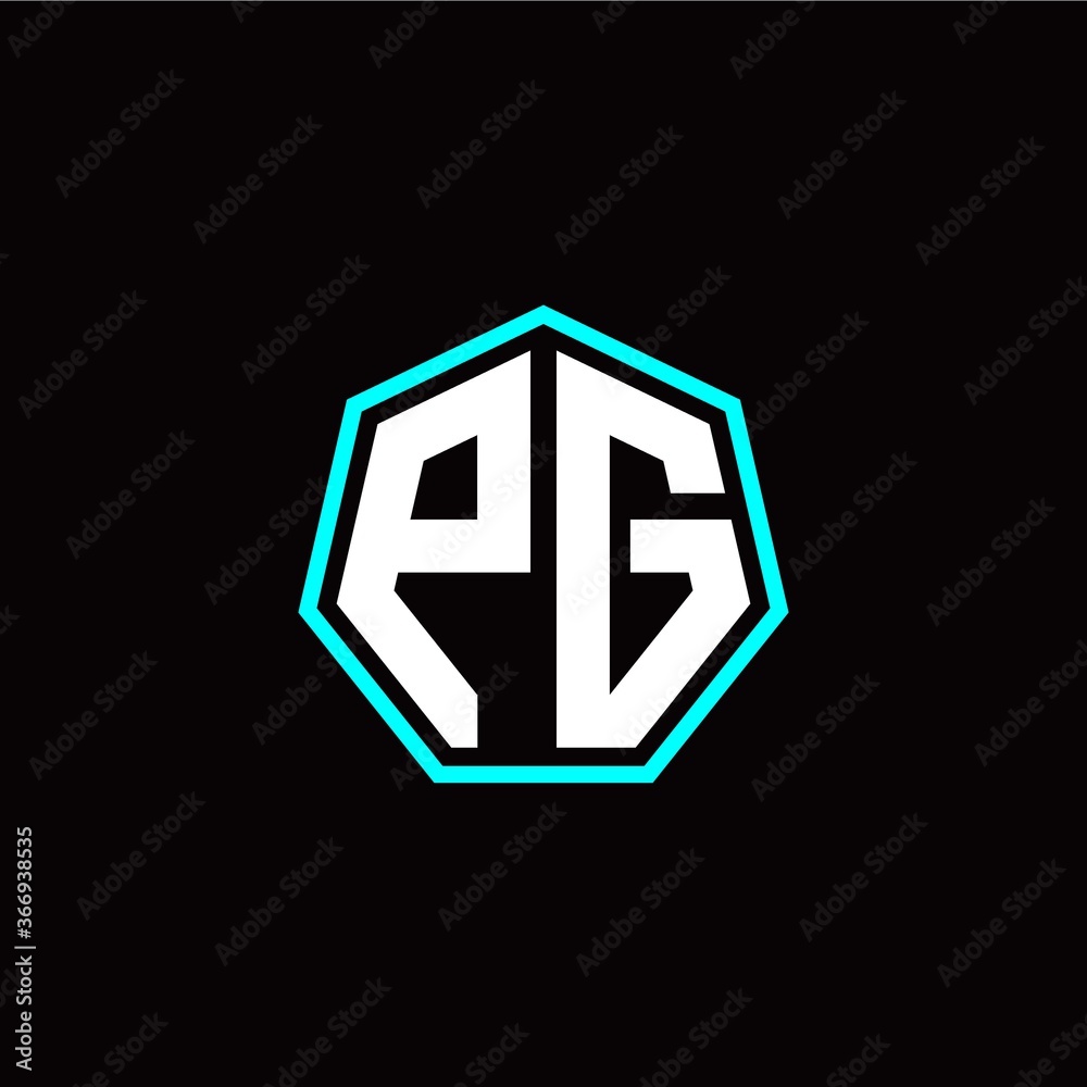 P G initials modern polygon logo template P G initials modern polygon logo template