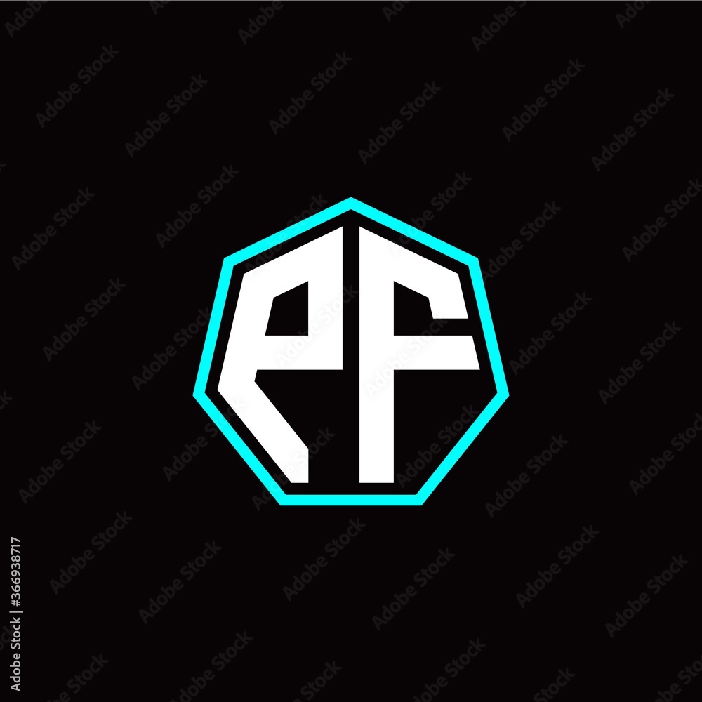 P F initials modern polygon logo template P F initials modern polygon logo template
