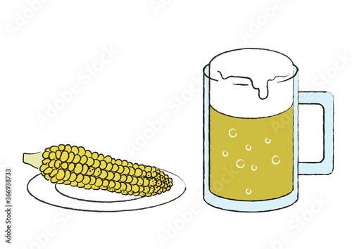 ビールとトウモロコシ　Beer-and-corn