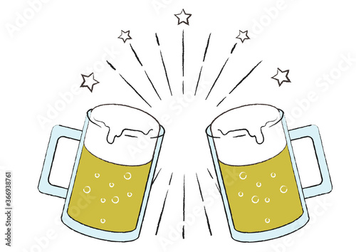 カンパーイ！　Cheers draft beer