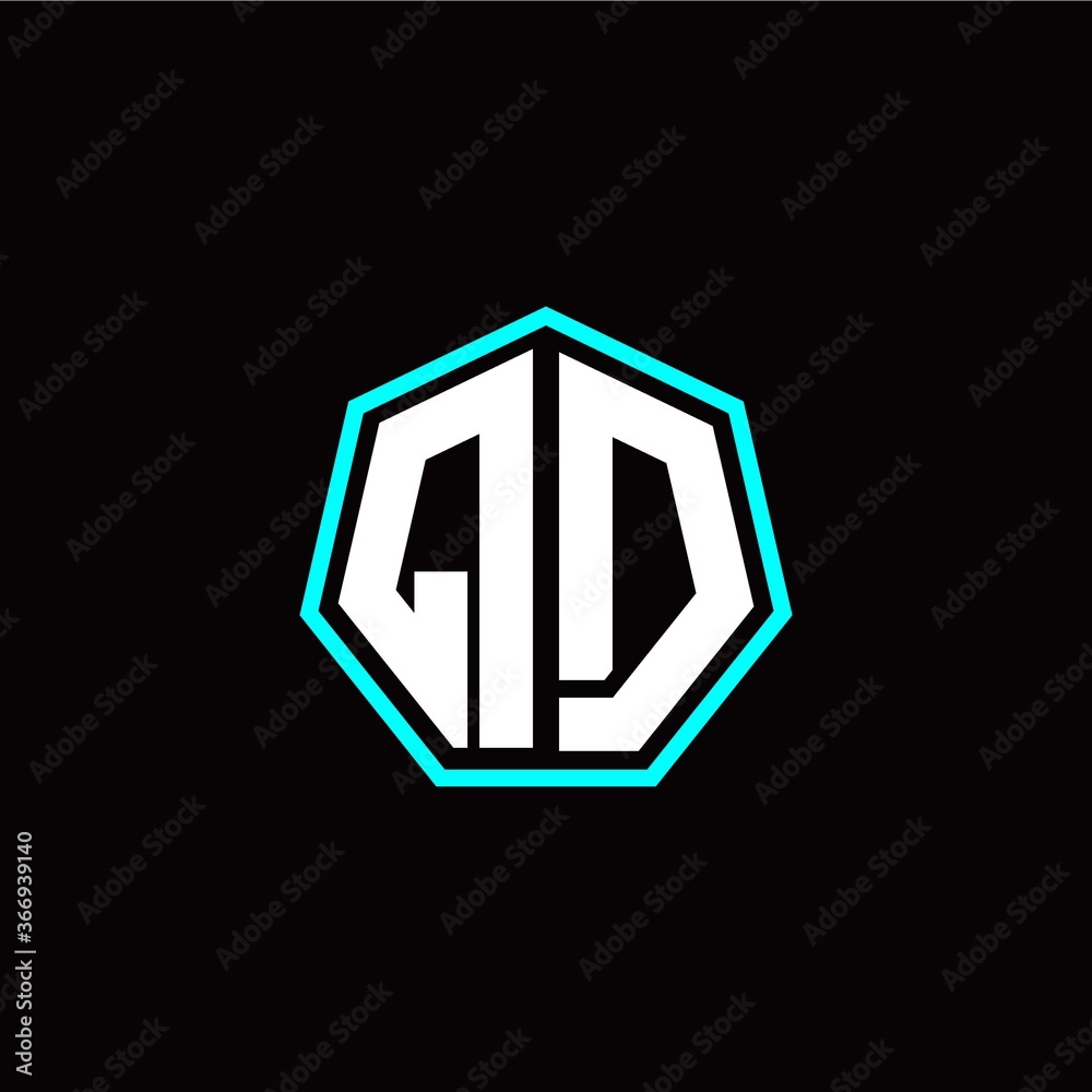 Q D initials modern polygon logo template Q D initials modern polygon logo template