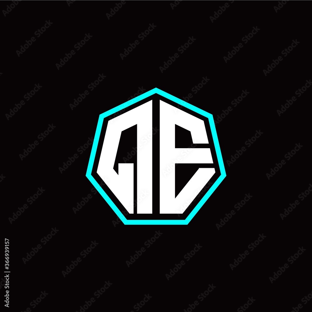 Q E initials modern polygon logo template Q E initials modern polygon logo template