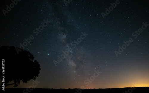 Center of the Milky Way: the true colors of the Milky Way galaxy, astronomical image. A slight noise is normal for this type of photo. photo