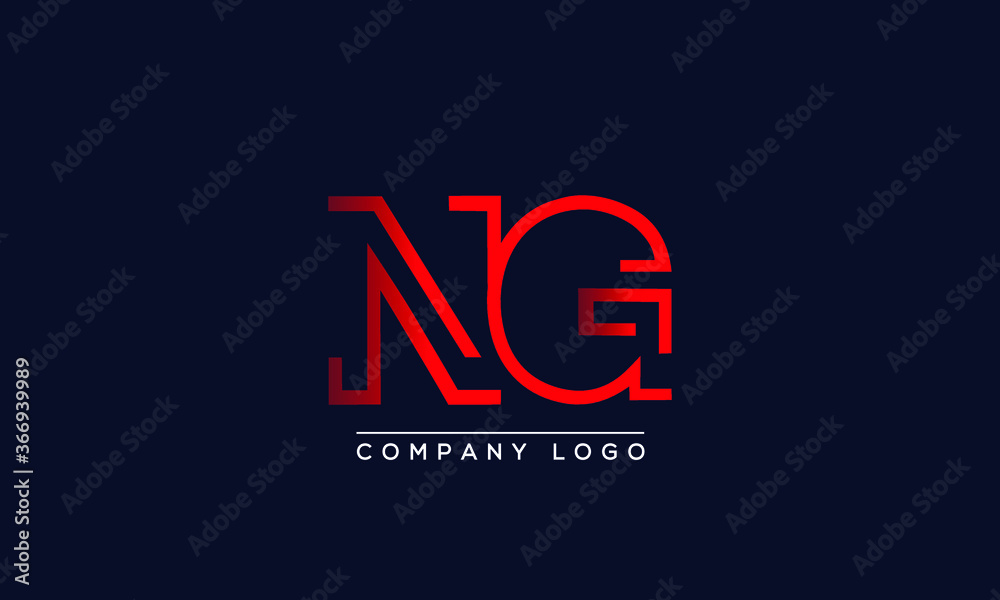 Creative letters NG or GN Logo Design Vector Template. Initial Letters NG Logo Design	