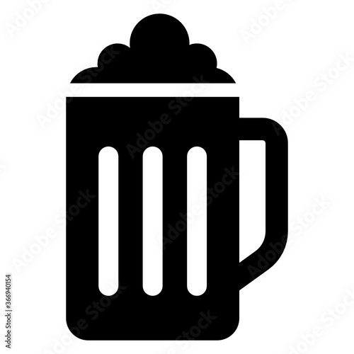 

Beer stein icon design, filled vector of beer mug 
