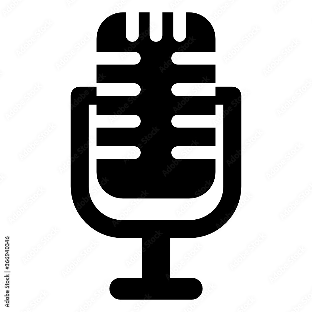 An electronic singing mic vector style, input device filled icon
An electronic singing mic vector style, input device filled icon