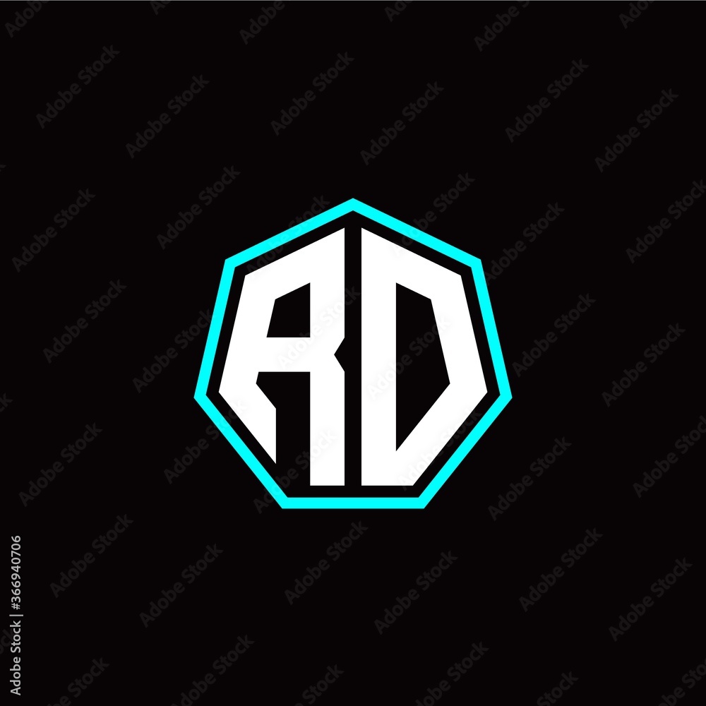 R O initials modern polygon logo template R O initials modern polygon logo template