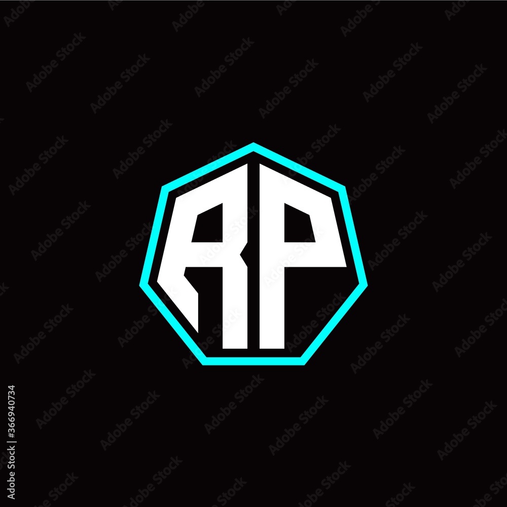 R P initials modern polygon logo template R P initials modern polygon logo template
