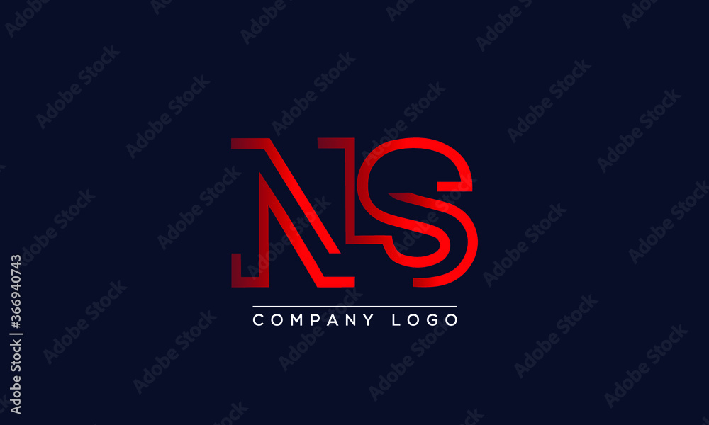 Creative letters NS or SN Logo Design Vector Template. Initial ...