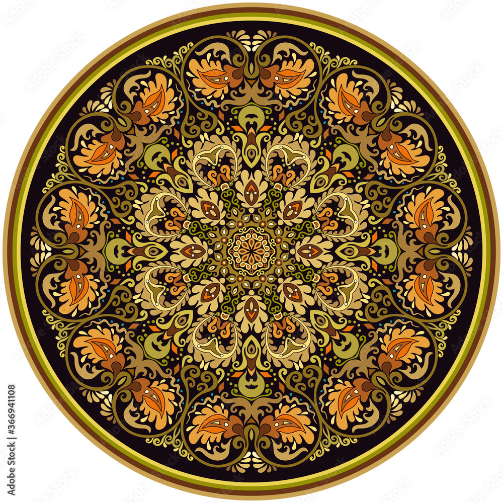 Vector ethnic abstract flower illustration Vector ethnic abstract flower illustration