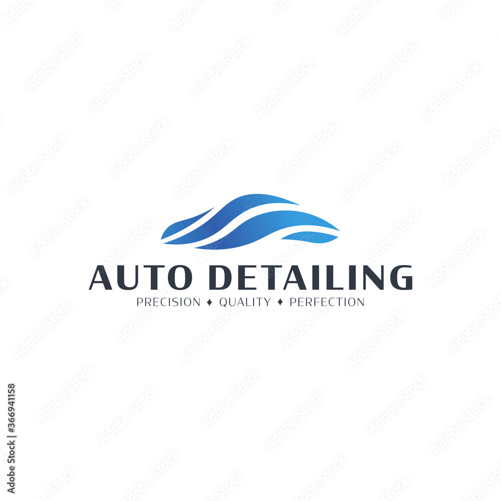 Auto Detailing. Car Wash logo. Cleaning Car, Washing and Service. Vector logo with auto.