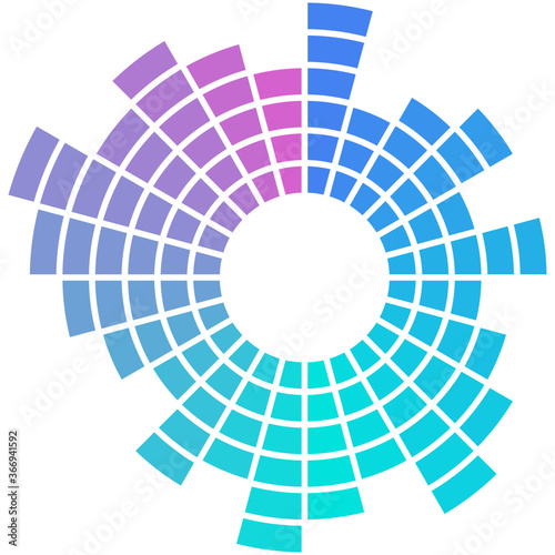 Sunburst chart color infographics