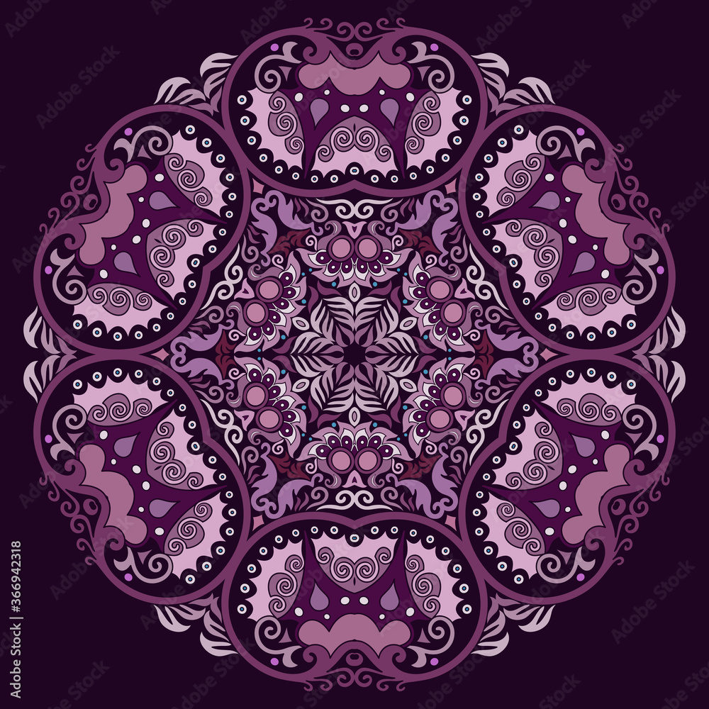 Vector ethnic abstract flower illustration Vector ethnic abstract flower illustration