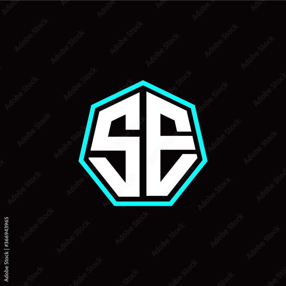 S E initials modern polygon logo template S E initials modern polygon logo template