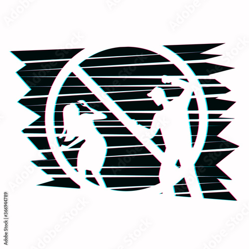 Stop bulling and oppression of women silhouette illustration. Abuse of suppression harassment and violence against weaker sex depression and pain girls bullying of men under tacit vector consent.