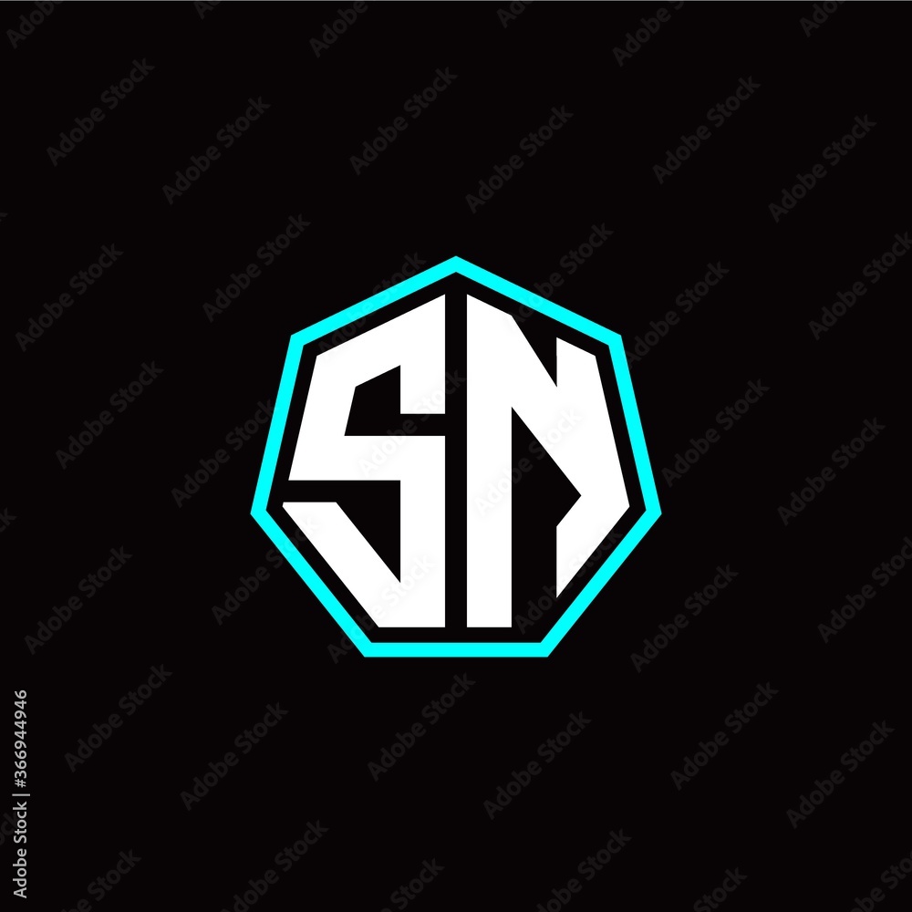 S N initials modern polygon logo template S N initials modern polygon logo template