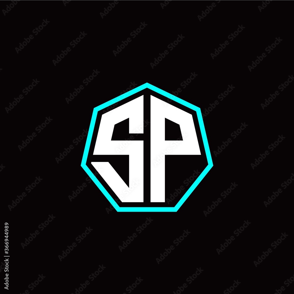 S P initials modern polygon logo template S P initials modern polygon logo template