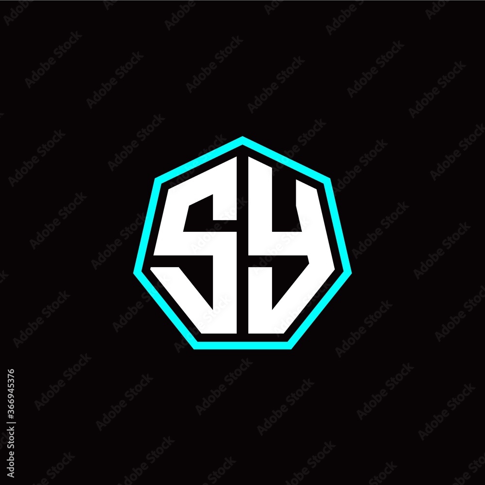 S Y initials modern polygon logo template S Y initials modern polygon logo template