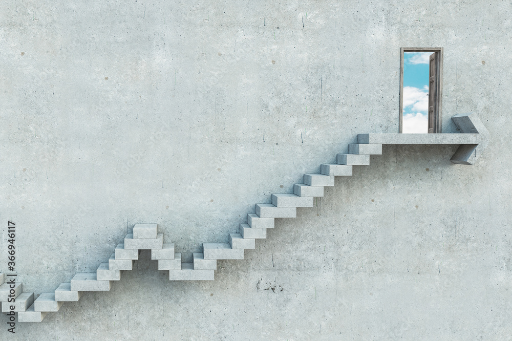 Stairs as symbol of growth and challenges