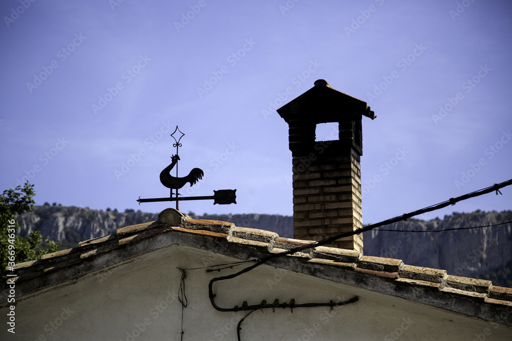 Metal cock weather vane