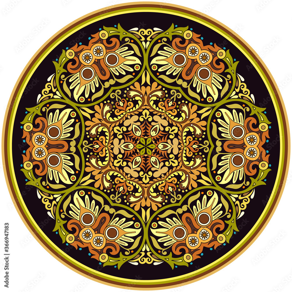 Vector ethnic abstract flower illustration