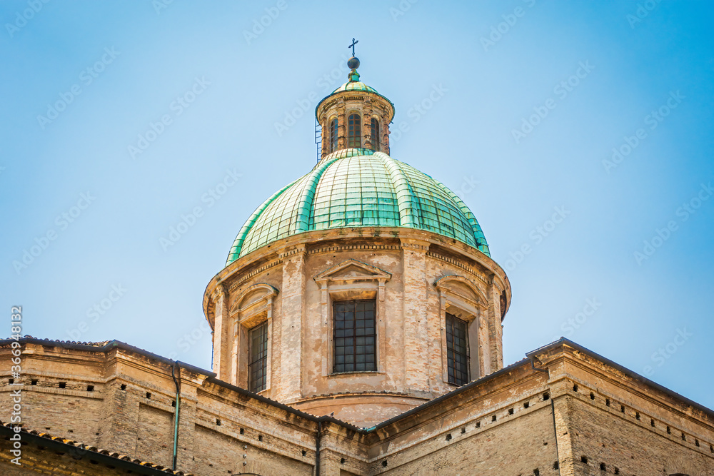 Ravenna Cathedral, Archiepiscopal museum and Baptistery of Neon exterior, behind the Duomo of Ravenna. Relics of early Christian Ravenna are preserved, including mosaics from first cathedral church