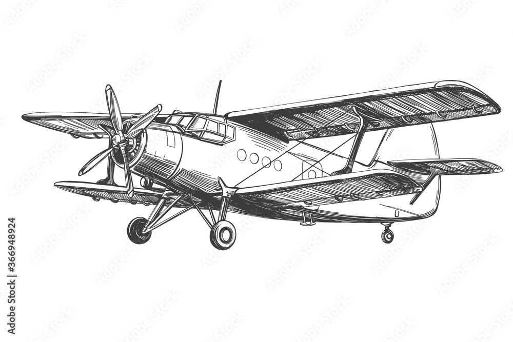 old airplane drawing