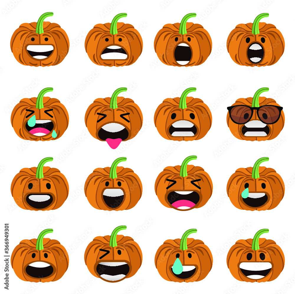 Set of Halloween scary pumpkins Set of Halloween scary pumpkins