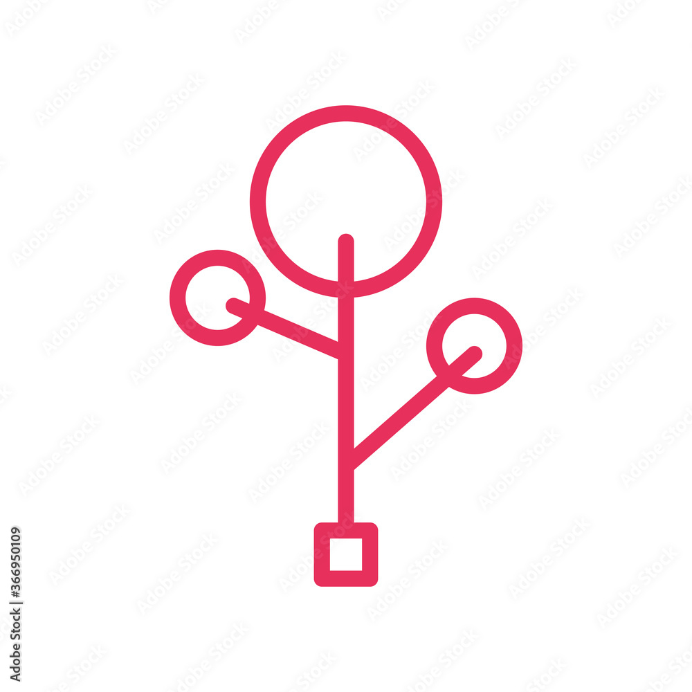Simple Red Tree Icon Design Isolated on White Background. Simple Modern Style. Can Edit Color. Simple Red Tree Icon Design Isolated on White Background. Simple Modern Style. Can Edit Color.