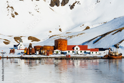 Former Grytviken whaling station, King Edward Cove, South Georgia, South Georgia and the Sandwich Islands, Antarctica photo