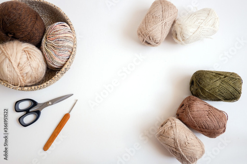 crochet beginning with materials on white 